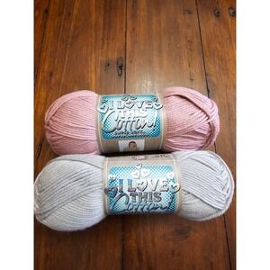 I Love This Cotton Yarn Lot 2 Skeins 254 Rosy 310 Dove Pink Gray Medium 4 Cotton